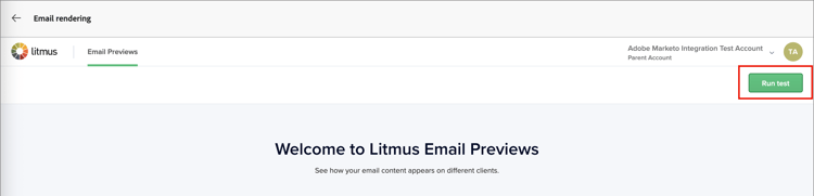 Litmus レンダリングテストの実行 ​