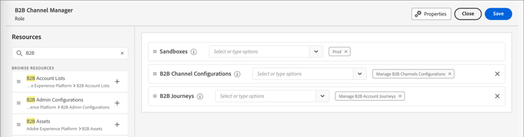 Experience Platform - Channel Manager ロールに対するB2B ジャーニー権限が保存されました