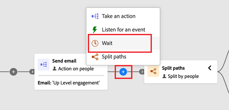 ​ ジャーニーノードの追加 – 待機 ​