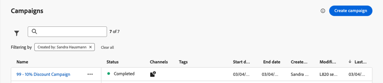 ​ キャンペーンステータス ​