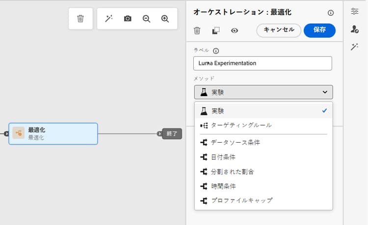 ​ パス実験設定パネル ​
