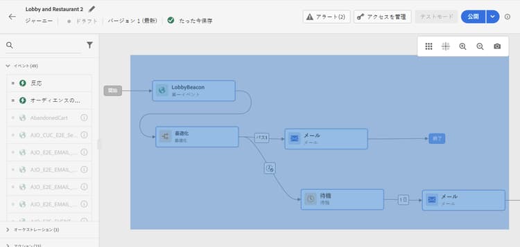 コピーするジャーニーでの複数のアクティビティの選択