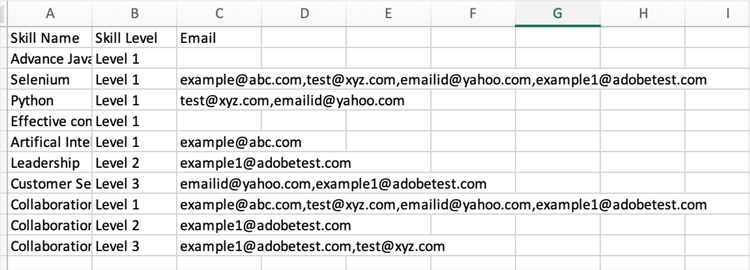 インストラクターのCSV