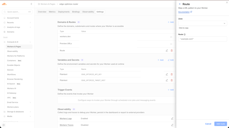 Cloudflare ワーカールート