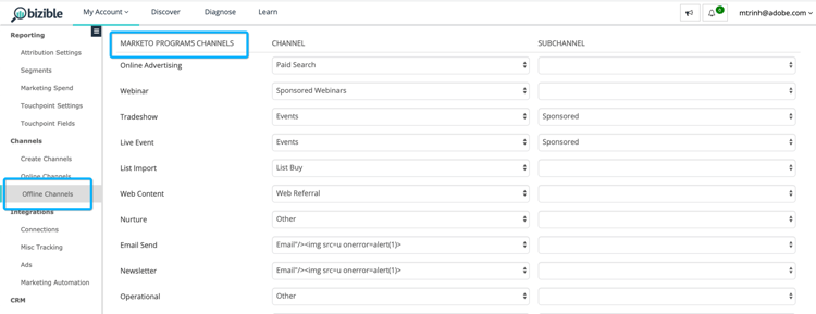 1.最初に値にマッピングするチャネルを選択し、