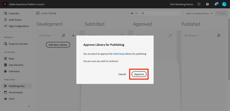 「承認」をクリックする