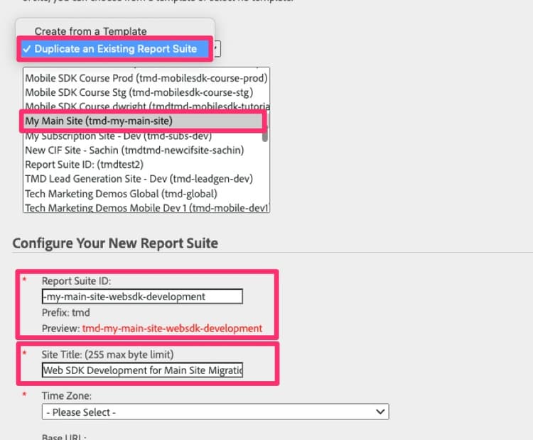 新しい移行開発レポートスイート