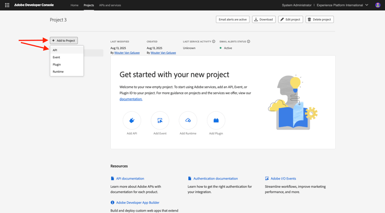 Adobe I/O新規統合