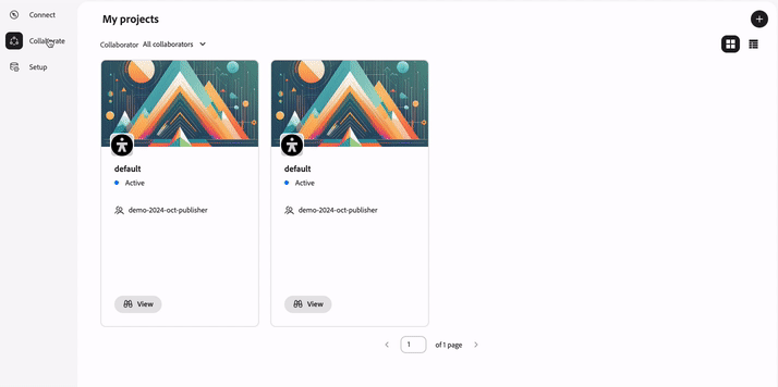 プロジェクトの「測定」タブへのアクセス方法