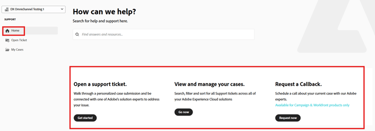 Experience League ホームメニュー