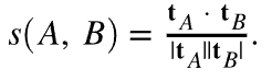 項目の類似性の計算を示す数式
