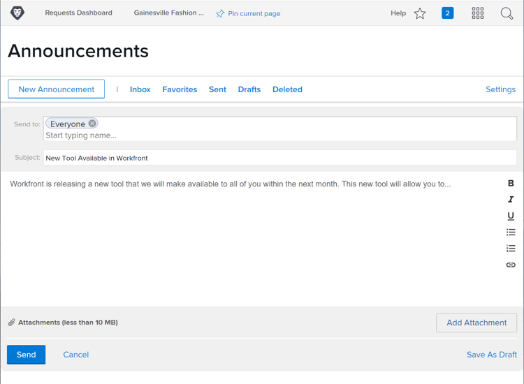 お知らせ ページにお知らせを書く
