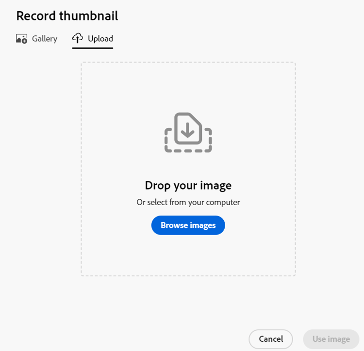 アップロード用にサムネールボックスを記録する