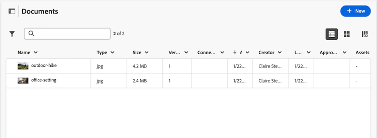 新規ドキュメントの追加