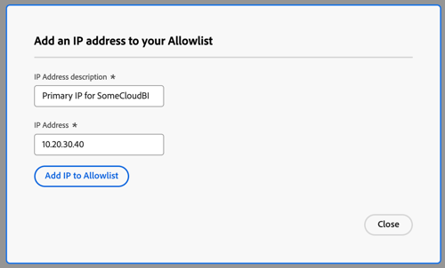 IP アドレスの追加