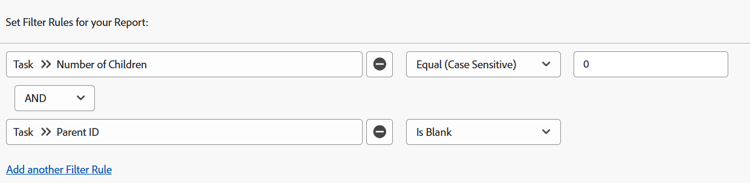 親 ID が空白で子がありません