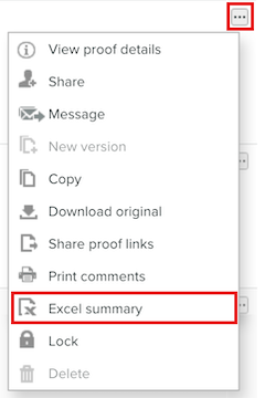 Excel の概要のエクスポート