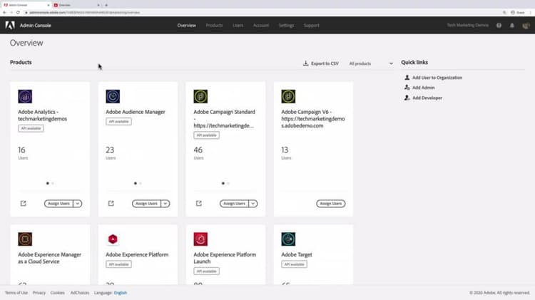 Adobe IMS 製品プロファイルと AEM