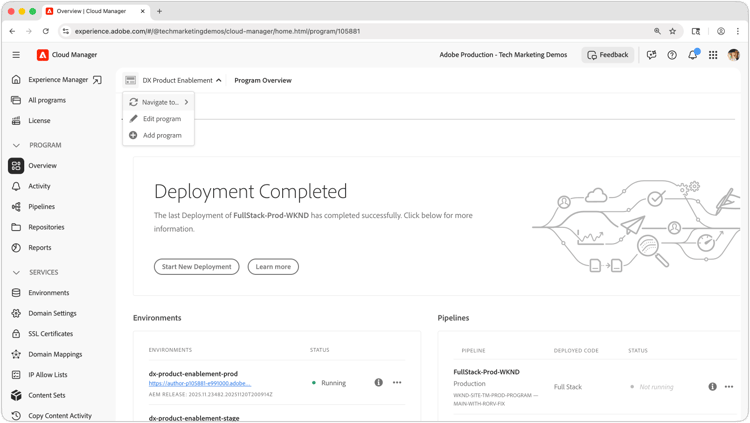 ​ プログラムを検証してプログラム設定を開くのスクリーンショット ​