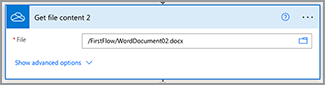 Microsoft Power Automate의 OneDrive에서 파일 내용 가져오기 작업