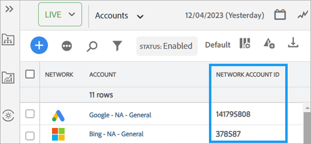 Accounts 보기