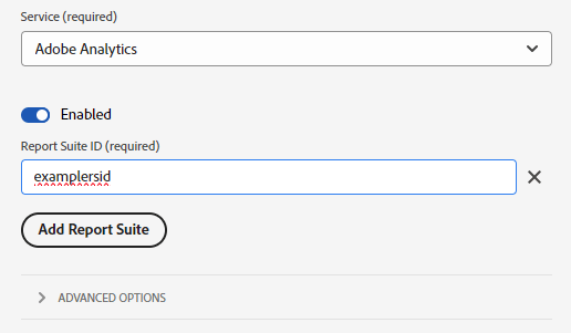 Adobe Analytics 서비스 추가