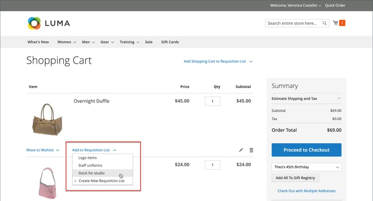 장바구니에서 추가