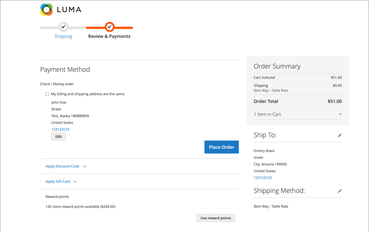체크아웃 시 보상 포인트