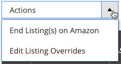 Amazon 목록 재정의 선택