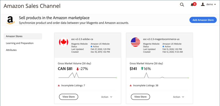 Amazon 판매 채널 홈 페이지