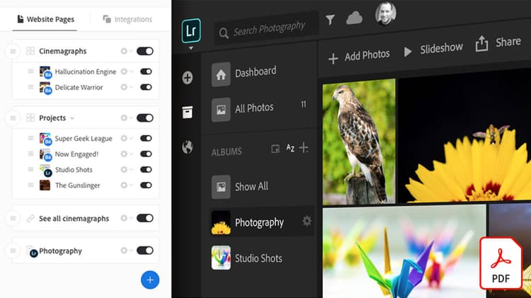 Lightroom 및 Behance를 Adobe Portfolio에 연결