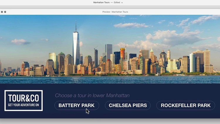 Adobe을 사용하여 인터랙티브한 관광 사진 만들기 Stock 및 XD