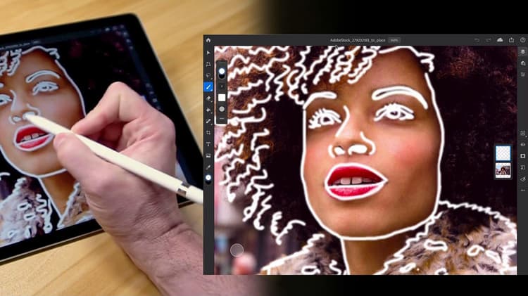 Adobe Stock개의 이미지에 손으로 그린 미적 요소 추가