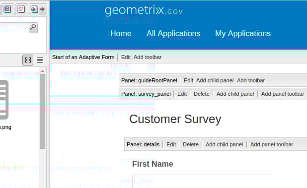 적응형 양식의 구성 요소 편집 대화 상자