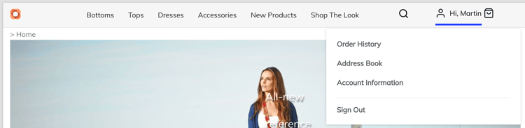 확장 myAccount 구성 요소