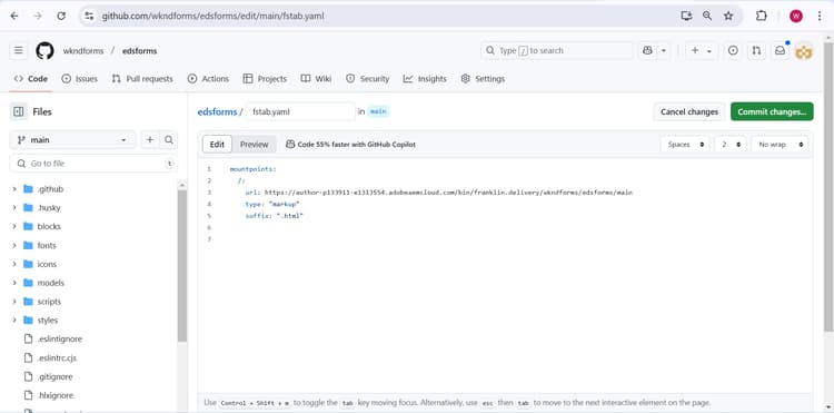 fstab.yaml 파일 편집