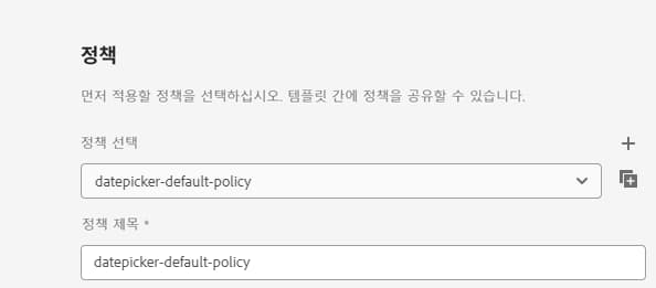 날짜 선택기 템플릿 정책