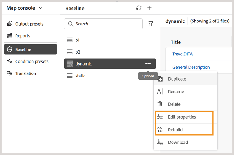 다시 빌드-기준선