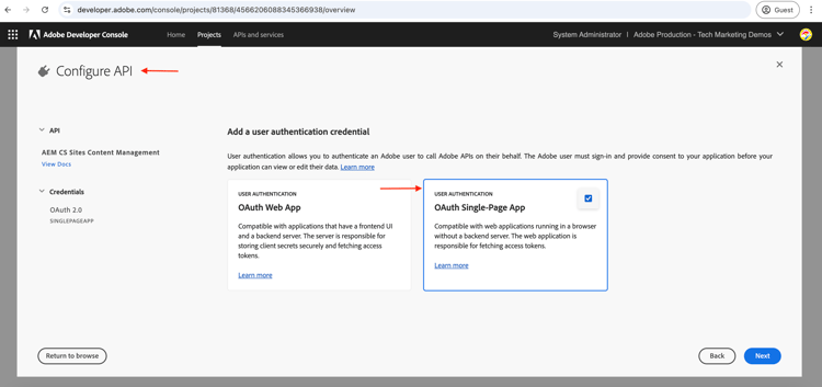 OAuth 단일 페이지 앱 구성