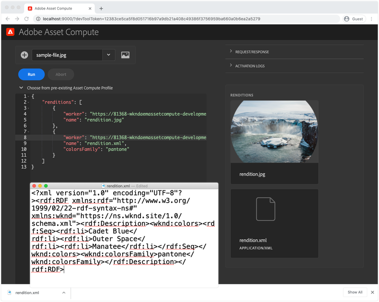 XML 메타데이터 렌디션