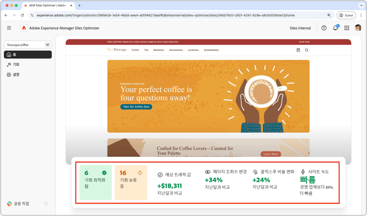 Site Optimizer 사이트 요약
