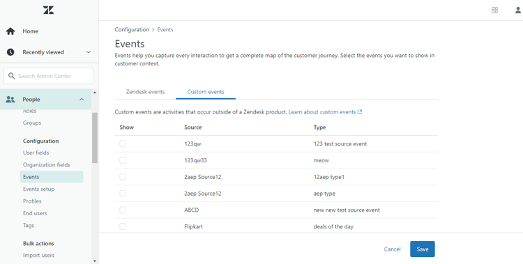 Zendesk 이벤트 페이지