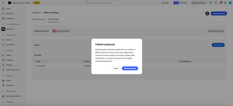 메타데이터 및 관련 기술 자산을 보여 주는 게시된 플레이북입니다.