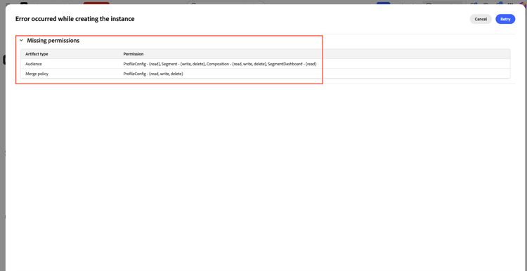 플레이북 가져오기 프로세스 중에 유니온 스키마에서 누락된 필드를 나열하는 대화 상자입니다.