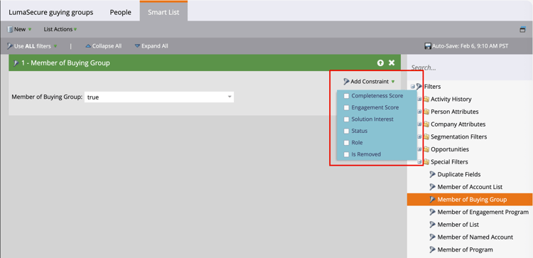 다른 제약 조건 선택