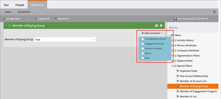 다른 제약 조건 선택