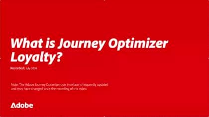 Journey Optimizer 충성도 살펴보기