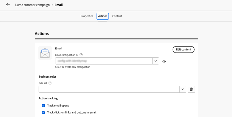 액션 섹션을 보여 주는 이미지
