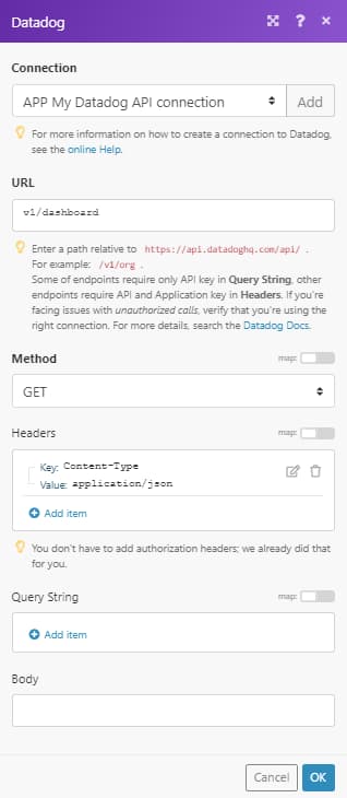 Datadog API 호출 예
