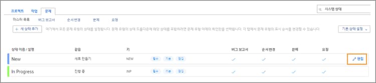문제 상태 목록